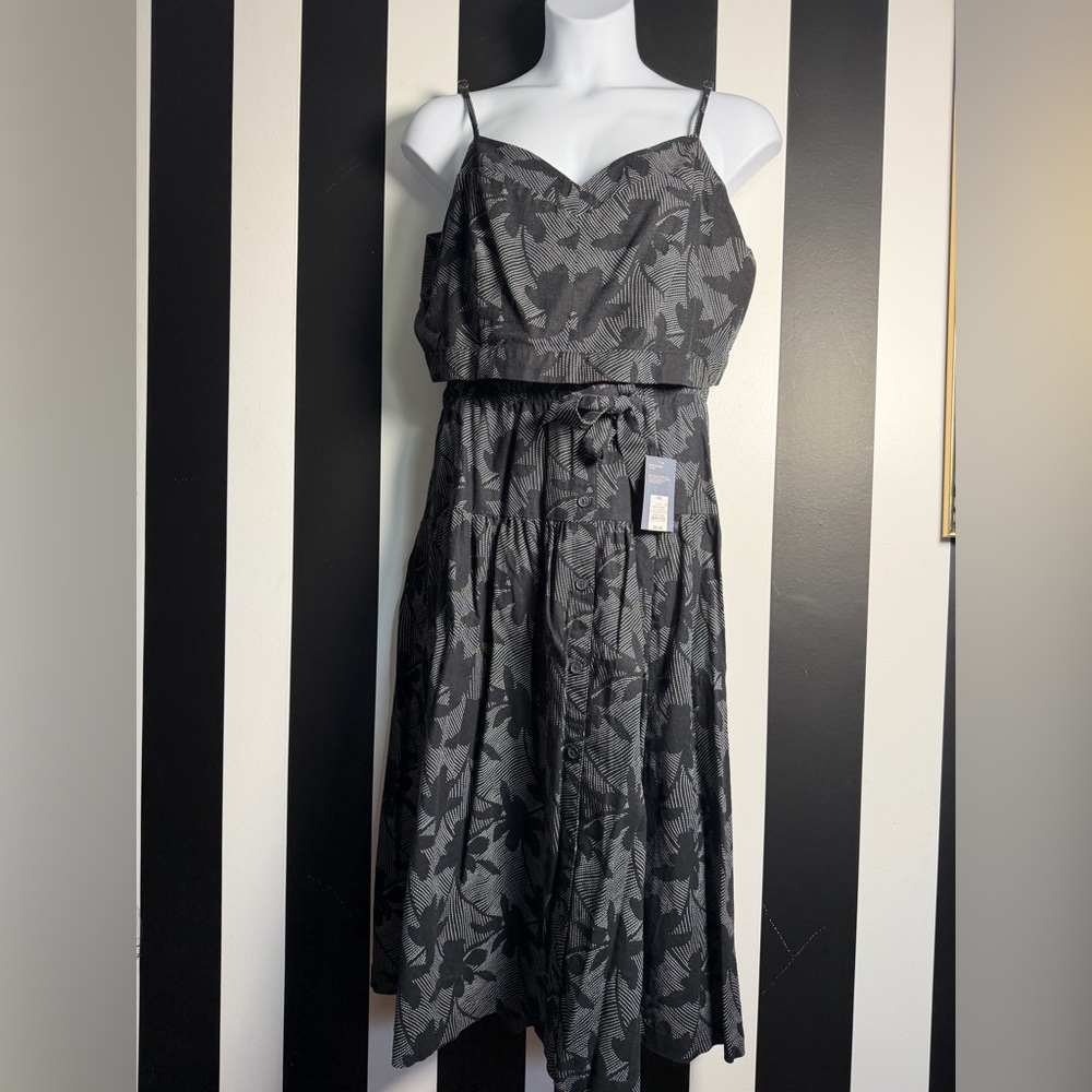 ❤️ Two-piece Plus Floral Print Black Midi Skirt & Matching Crop Top - SZ XXL/2X - Picture 8 of 10